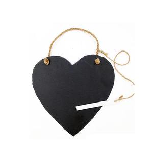 Approvisionnement Usine <span class=keywords><strong>Ardoise</strong></span> Étiquettes Suspendues Tableau Noir En Forme De Coeur Pierre Ornements Suspendus Décorations - Product Image 2