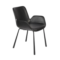 Pu Coussin Siège À Manger Chaise Appartement Meubles Rembourrés En Métal Cadre Noir Pu En Cuir Restaurant Table À Manger et Ensembles De Chaises