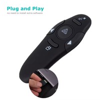 Puntero láser de 2,4G, bolígrafo remoto de giro de página, presentación PPT, clicker de PowerPoint para reunión de discurso en el aula, bolígrafo de demostración USB
