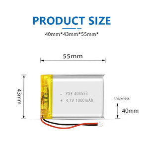 Yxe แบตเตอรี่ลิเธียมระดับมืออาชีพขนาด3.7โวลต์/1000มิลลิแอมป์ต่อชั่วโมงสำหรับอุปกรณ์อิเล็กทรอนิกส์สำหรับผู้บริโภค - Product Image 3