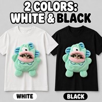 T-shirt personnalisé en peluche de dessin animé pour animal de compagnie, pour petaugeur volant, avec poche zippée 100 % coton, design OEM
