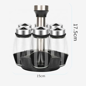 Nouveaux produits : Ensemble de 5 pots <span class=keywords><strong>à</strong></span> <span class=keywords><strong>épices</strong></span> <span class=keywords><strong>en</strong></span> verre triangulaires avec support rotatif, ensemble de pots <span class=keywords><strong>à</strong></span> <span class=keywords><strong>épices</strong></span> de 100 ml avec support, couvercle <span class=keywords><strong>en</strong></span> acier inoxydable - Product Image 5