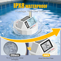 Thermomètre de piscine WiFi Baldrtherm, énergie solaire hybride, surveillance à distance par application, avec moniteur de température et d'humidité intérieure