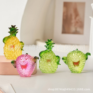 Adornos de Resina con Forma de Frutas Creativas, Piña, Fresa, Pera, Decoración para el Hogar, Artesanía Realista - Product Image 2