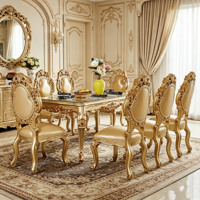 Table à manger rectangulaire de luxe européenne, ensemble de table à manger de luxe, table à manger en marbre de luxe, ensemble de meubles pour la maison