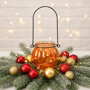 Bougeoir <span class=keywords><strong>en</strong></span> <span class=keywords><strong>verre</strong></span> <span class=keywords><strong>en</strong></span> forme de citrouille avec poignée pour Halloween écologique - Product Image 5