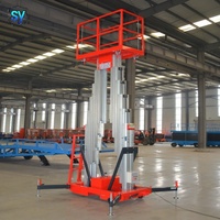 Plateforme de travail aérienne électrique hydraulique à double mât en aluminium SY, capacité de charge 100-150 kg, hauteur de travail 6-20 m, sortie d'usine