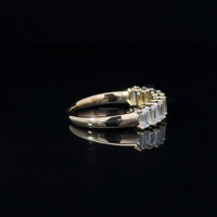 Bague d'éternité en or 10K 14K 18K avec diamants taille émeraude pour mariage
