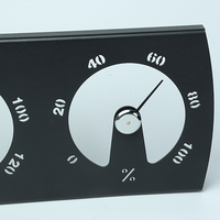 Termometer dan Higrometer Sauna Aluminium Hitam 2 in 1, Thermo-Hygrometer untuk Ruang Uap Sauna, Tersedia di Stok 2026