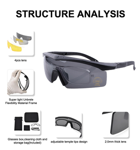 Lunettes tactiques antibuée à <span class=keywords><strong>4</strong></span> lentilles haute résistance, lunettes balistiques de protection cs lunettes tactiques de tir