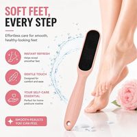 Lime à pieds en verre nano avec manche en plastique, utilisation humide/sèche, outil de pédicure, éliminateur de peaux mortes et de callosités pour talons secs et craquelés, usage domestique