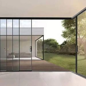 16 Series Slim Frameless Door Office Kitchen Interior <strong>Partition</strong> <strong>Wall</strong> 4 Panel Telescopic Stacking Glass Sliding Door for House
