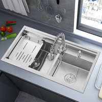 Évier de cuisine YINGTAO noir en acier inoxydable 304 de luxe à double bac à montage sous plan avec surface polie