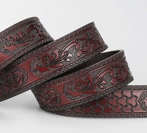 เข็มขัดหนังวัวหัวเข็มขัดโลโก้เสือความกว้าง3.5ซม. สามารถเพิ่มโลโก้ของคุณได้ - Product Image 4