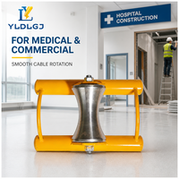 Rouleau de guidage de câble en aluminium usiné, cadre jaune en forme de sablier, bloc central réglable, support de traction robuste pour machine à cordage