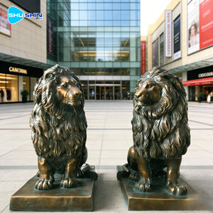 Sculptures de lion en bronze de l'artiste Cast, avec impression UV, électroplaquées, de forme irrégulière – Personnalisées, vives et <span class=keywords><strong>magnifiques</strong></span> pour les entrées extérieures - Product Image 4