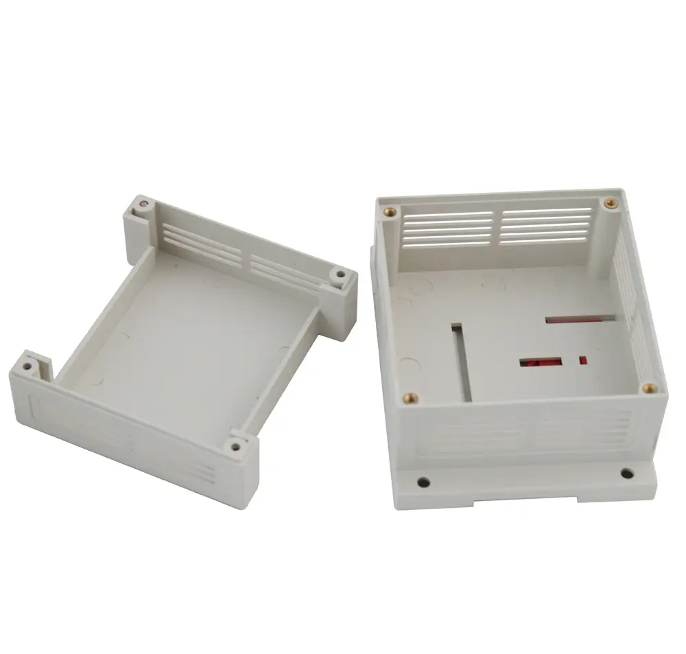 Caixa de junção de instrumento de plástico para placa de pcb, alta qualidade, personalizado plc din rail, gabinete de plástico