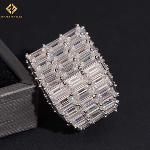 Luxury Jewelry Moissanite <b>Ring</b> <b>Emerald</b> Cut 925 <b>Silver</b> Rhodium Plated <b>Emerald</b> Cut Women's Luxury Party <b>Ring</b> - Product Image 4