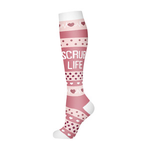 Chaussettes <span class=keywords><strong>de</strong></span> compression <span class=keywords><strong>de</strong></span> sport hautes pour les jeunes <span class=keywords><strong>Bas</strong></span> <span class=keywords><strong>de</strong></span> sport en forme <span class=keywords><strong>de</strong></span> cœur rose doux pour la <span class=keywords><strong>grossesse</strong></span> Course à pied Cyclisme Varices - Product Image 2