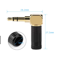 Adaptateur de prise audio 3,5 mm 3 pôles à angle droit de 90 degrés, adaptateur de raccordement pour écouteurs, borne de casque, connecteur plaqué or à souder