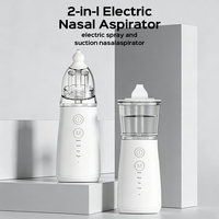 Aspirateur nasal électrique 2-en-1 avec 3 modes de fonctionnement : pulvérisation et aspiration, étanche IPX7, MOQ 100 pièces, nettoyeur de nez pour bébé