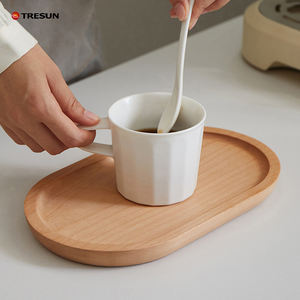 Plateaux de service décoratifs en bois écologiques en ébène, hêtre et noyer noir, ovales, pour la maison et l'hôtel - Product Image 6