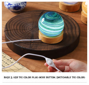 USB 3D esfera luz nocturna 8cm globo <span class=keywords><strong>planeta</strong></span> lámpara de mesa de cristal para decoración de dormitorio Plug-In Base atmósfera Luz - Product Image 2