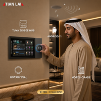 Panel Kontrol Android 11 TL-Q7 Inch Dengan Zigbee Gateway untuk 50+ Perangkat Spotify Youtube Alexa Musik 8x30W Terpasang di Dinding