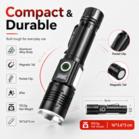 Lampe torche LED 1660 30W en alliage d'aluminium, étanche, avec base magnétique, rechargeable par USB, pour la réparation automobile, l'atelier, l'approvisionnement en usine