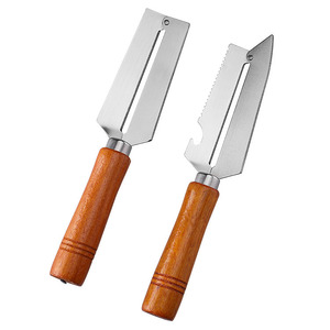 Nouveauté : Éplucheur en acier inoxydable avec manche en bois, durable, tranchant, <span class=keywords><strong>ergonomique</strong></span>, pour éplucher les fruits et légumes, idéal pour la cuisine à domicile - Product Image 2