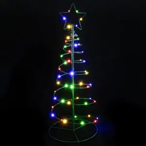 Cono decorativo luminoso per albero di Natale, illuminazione solare RGB, 2m+75cm, IP65, ideale per esterni e per abbellire l'ambiente - Product Image 2