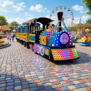 Treno Senza Binari in Fibra di Vetro, Velocità 0-20km/<span class=keywords><strong>h</strong></span>, Attrazione per Parchi Divertimento e Luna Park, per Adulti, Capacità Oltre 500kg - Product Image 2
