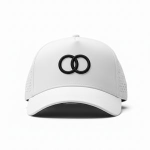 Casquette de golf OEM personnalisée en maille perforée avec logo, 5 panneaux, visière légèrement incurvée, snapback, patch en caoutchouc imperméable - Product Image 3