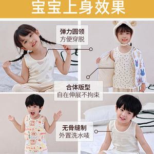 เสื้อกั๊กผ้าฝ้ายแท้สำหรับเด็กแขนกุดลายทางคอกลมสำหรับฤดูใบไม้ผลิฤดูใบไม้ร่วงฤดูหนาว 66 ซม. 73 ซม. 80 ซม. 90 ซม. 100 ซม. 110 ซม. - Product Image 4
