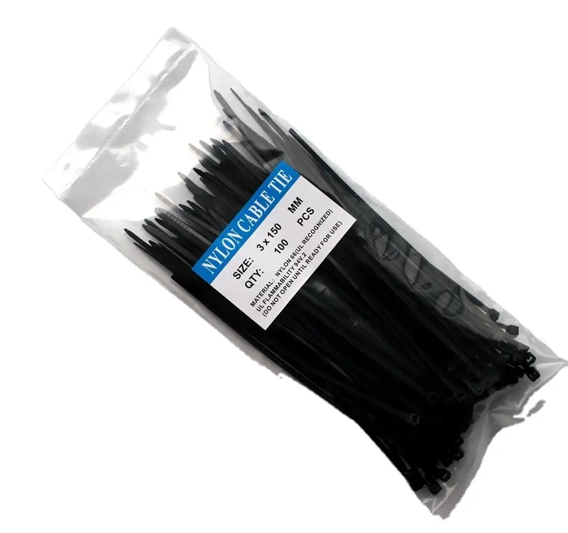 Nylon cable ties plastic buckle strong anti-theft buckle cable ties self-locking black strap binding belt 4.8*280mm