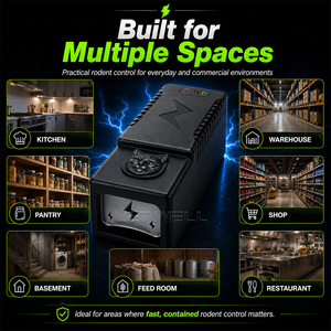 Piège à souris électrique, zapper à haute tension pour intérieur, cuisine, bureau, <span class=keywords><strong>garage</strong></span>, réutilisable, piège à souris humain, tueur de souris - Product Image 4