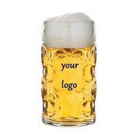 Chope à bière en plastique transparent de 500 ml avec poignée, style Oktoberfest, pour congélateur, sans fossettes