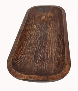 Suministro directo de fábrica Tazón de masa de madera Carbón envejecido Marrón Rectangular Hecho a mano Decoración para el hogar Tazón de vela - Product Image 6