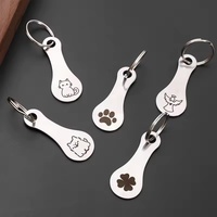 Porte-clés jeton de chariot de courses en métal, amovible et portable, motif chiot/chaton de dessin animé, accessoire pour chariot de courses