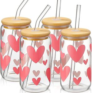 Ensemble complet de tasses en verre personnalisées avec couvercles et pailles, gravées sur mesure pour mariages, événements d'entreprise et cadeaux promotionnels en gros - Product Image 2