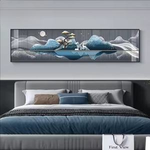 Peinture décorative moderne et minimaliste pour chambre à coucher, style abstrait, murale de chevet, peinture murale de fond pour chambre principale - Product Image 2