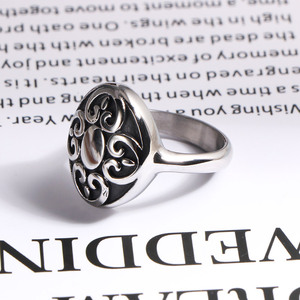 European Punk Style <b>Titanium</b> Steel <b>Ring</b> Silver Gray Cross Pattern Men's Fashion Jewelry Gift - Product Image 2