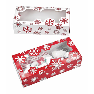 Tùy chỉnh kỳ nghỉ tráng miệng bao bì có thể tái chế các tông long lanh hiển thị hộp với xử lý tự dựng lễ hội Giáng sinh chủ đề - Product Image 2