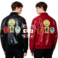 Veste de moto en cuir ajustée pour homme, style vintage, avec fermeture éclair, noire, vente en gros