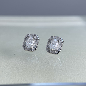 Pendientes de Plata 925 Originales con Diamantes de Corte Esmeralda Ovalados Brillantes de 1-12 Quilates, Color D, Moissanita, Joyería para Mujer - Product Image 2
