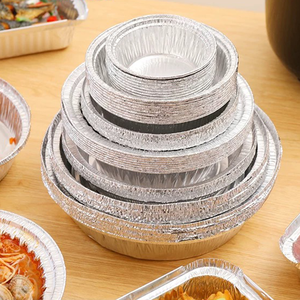 सस्ता 251*39 मिमी एल्यूमीनियम डिस्पोजेबल फूड ग्रेड 1200 मिली क्षमता प्लास्टिक ढक्कन खाना पकाने ट्रे 10 इंच एयर फ्रायर फॉइल पैन कंटेनर - Product Image 6