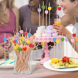Stuzzicadenti in Bambù a Forma <span class=keywords><strong>di</strong></span> Cuore Rosso Romantico, Design Elegante, Ideale per Matrimoni e Proposte - Product Image 2
