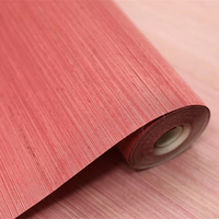 Mywind Nieuw Ontwerp Natuurlijk Materiaal Behang Rose Rode Abaca Wandbekleding Sisal Jute Ruwe Hennep Voor Binnenwanddecoratie