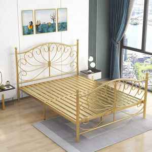 Cama de Hierro Forjado <span class=keywords><strong>2023</strong></span>, 1.2/1.5/1.8m, Individual, Queen, King Size, Cama Individual con Marco de Hierro Metálico, Cama de Princesa con Nueve Postes - Product Image 5