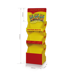 Rak pajangan papan kardus bergelombang Supermarket berdiri 3 tingkat CIP kentang rak pajangan lantai untuk keripik - Product Image 5
